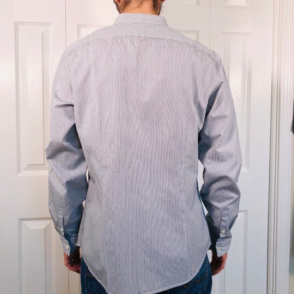 NWT John Varvatos Collection Blue Wingtip Shirt M - Picture 3 of 8